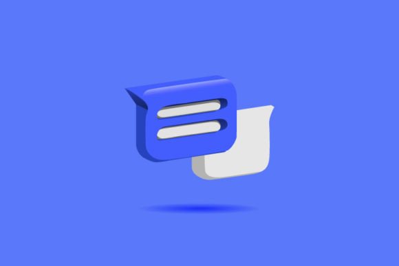 3D Chatting Design Vector Isolated