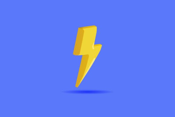 3D Lightning Design Vector Isolated