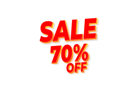 3D Text Design for a 70% Off Sale: Enhancing Visual Impact and Brand Messaging