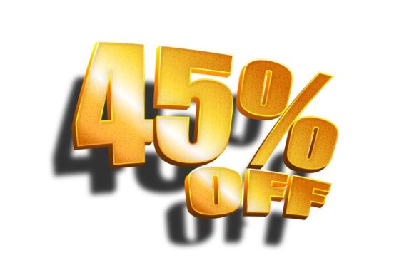 3D Text Design of 45 Off – A Versatile Creative Asset for Modern Projects