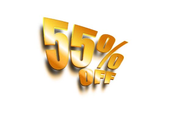 3D Text Design of 55 Off – A Versatile Visual Tool for Modern Creations