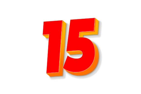 3D Text Design of Letter 15: A Creative Asset for Professional and Personal Projects
