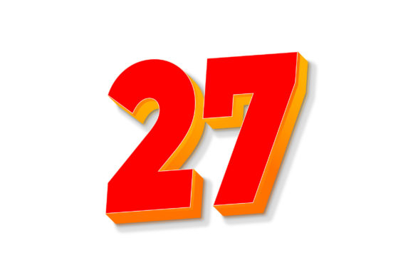 3D Text Design of Letter 27