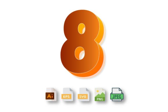 3D Text Design of Letter Eight