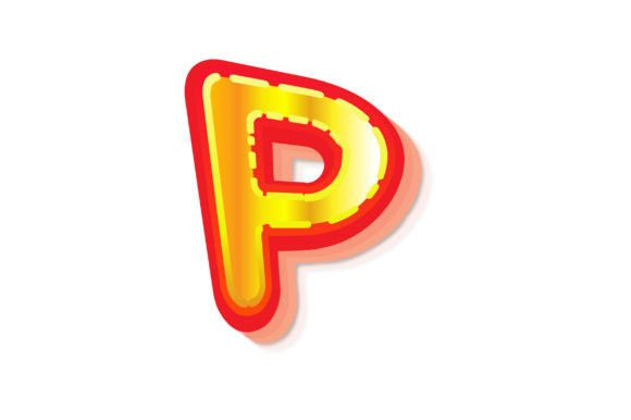 3D Text Design of Letter P