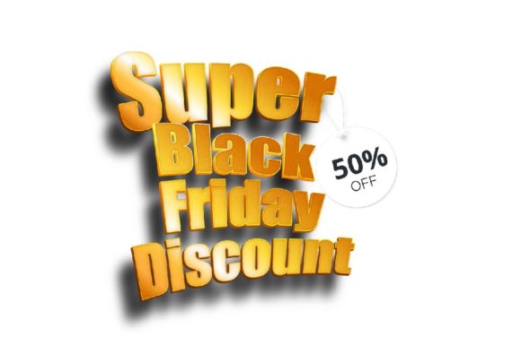 3D Text Design of Super Black Friday Sal
