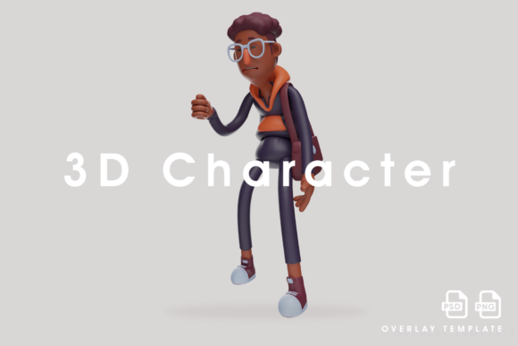 Student 3D Cartoon Design Feels Tired